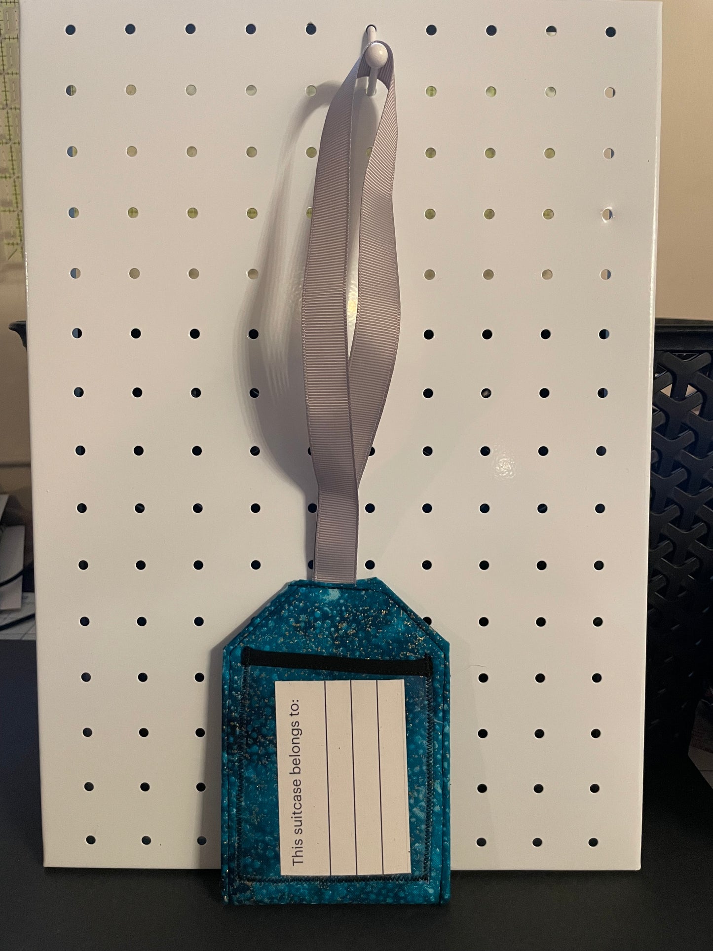 Teal Sparkle Luggage Tag