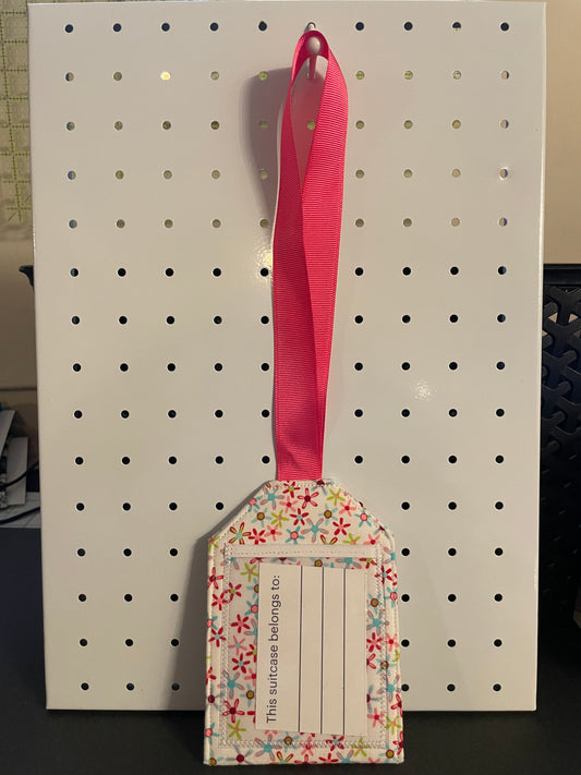 Colorful Floral Luggage Tag