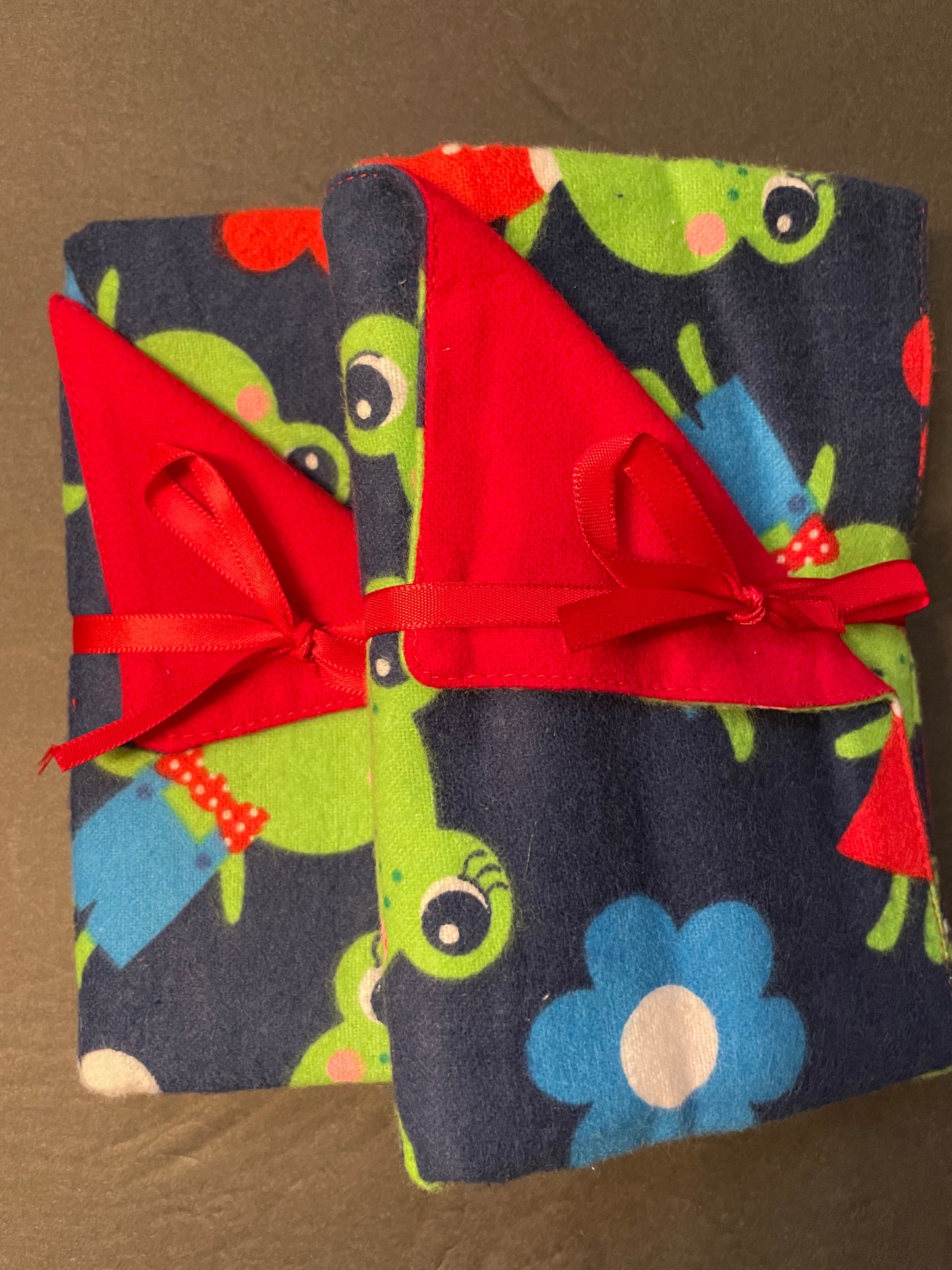 Blue Frog Baby Burp Rag