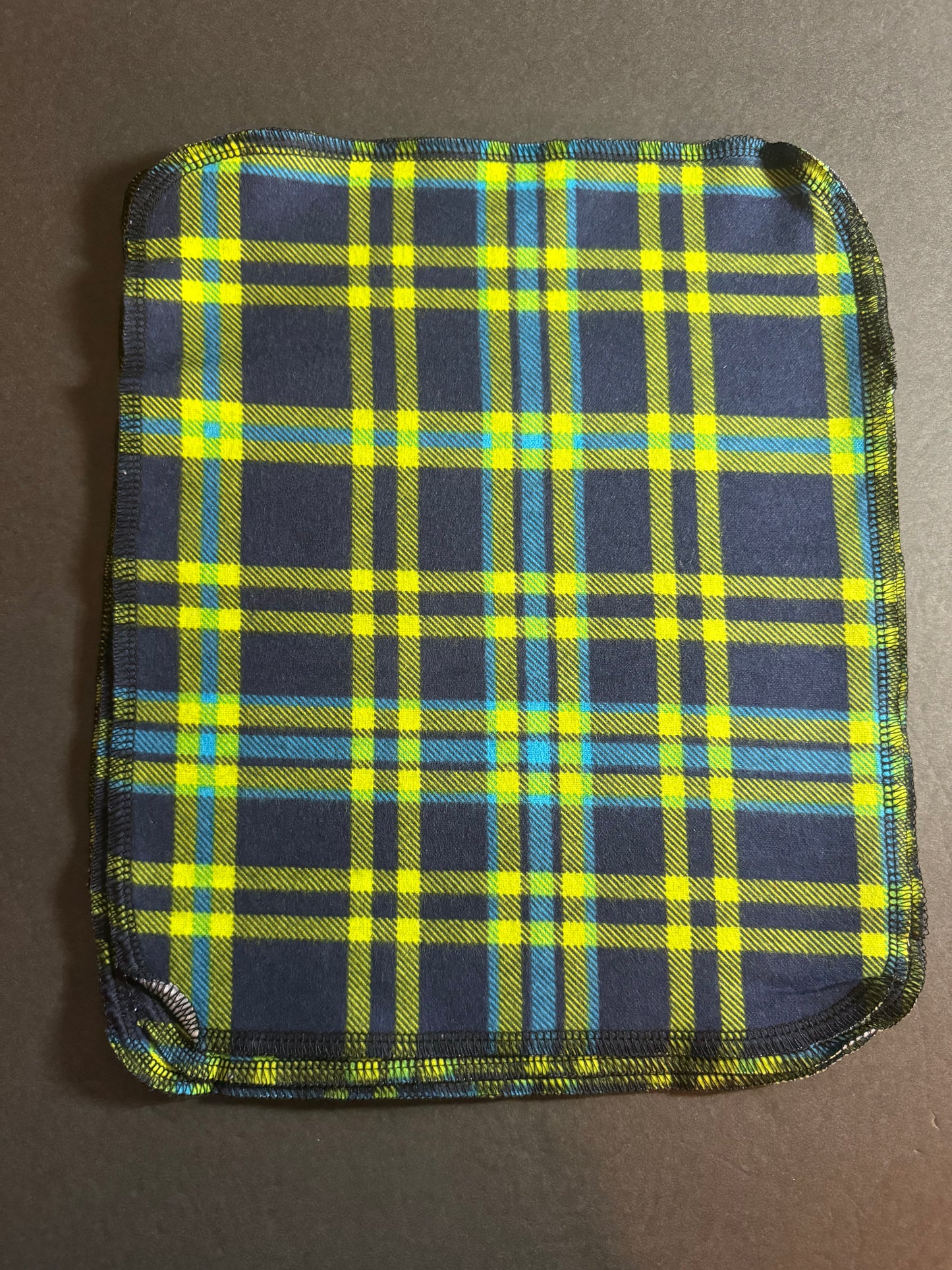 Green and Blue Plaid Reusable Towel