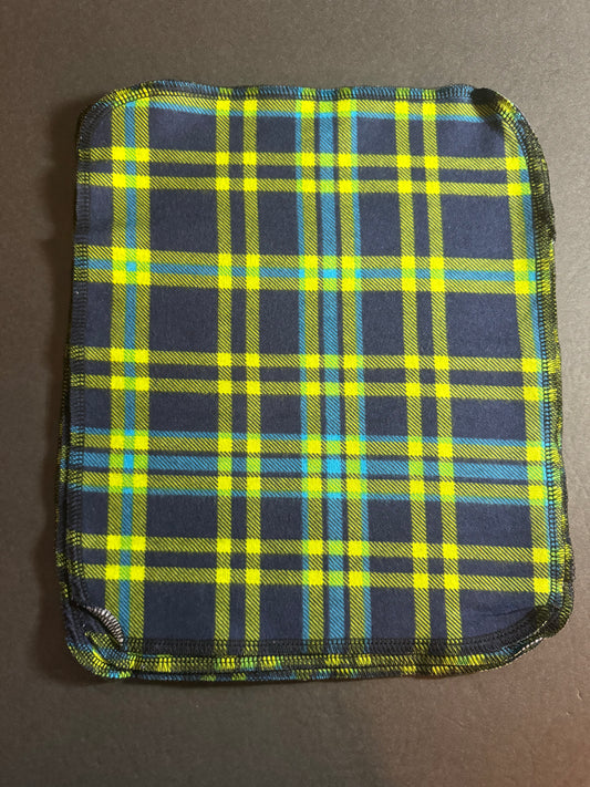 Green and Blue Plaid Reusable Towel