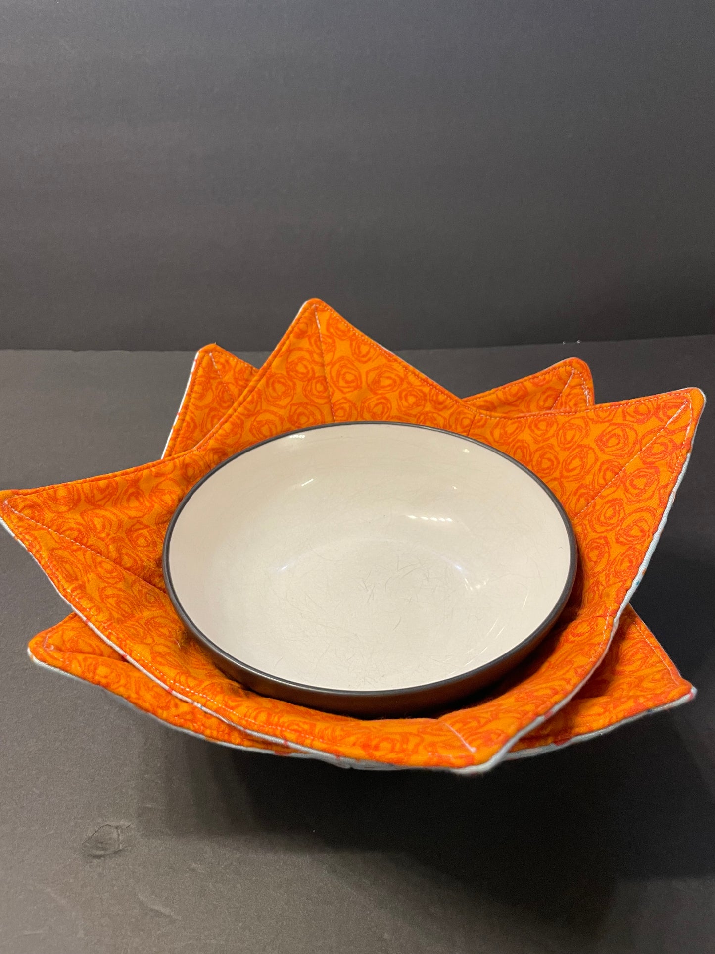 Blue-Orange Raindrop Bowl Cozy