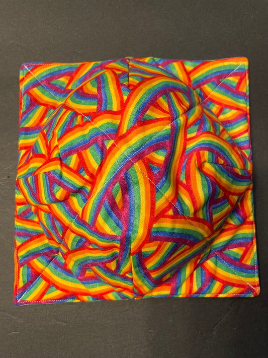 Rainbow and Purple Bowl Cozy