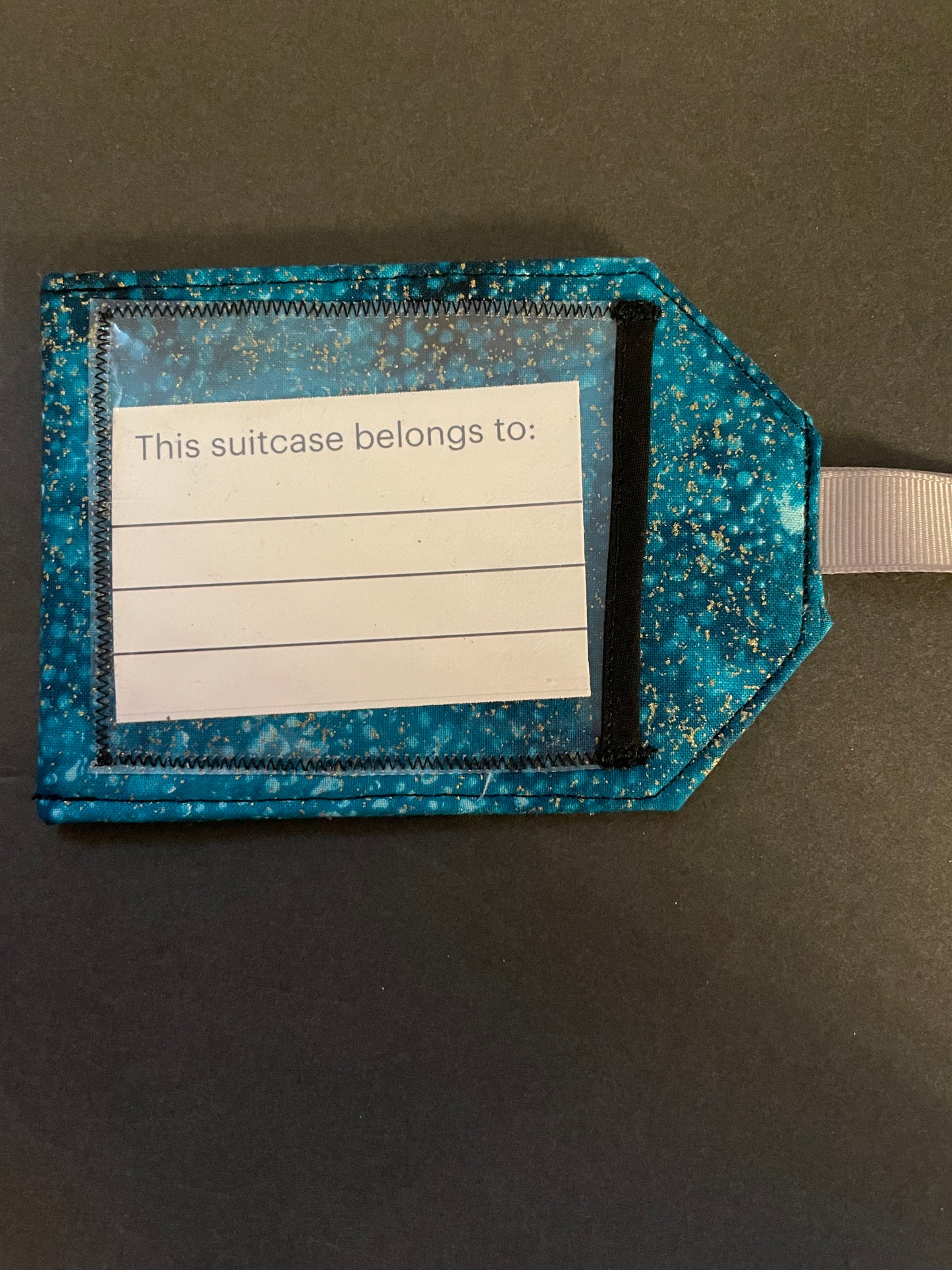 Teal Sparkle Luggage Tag