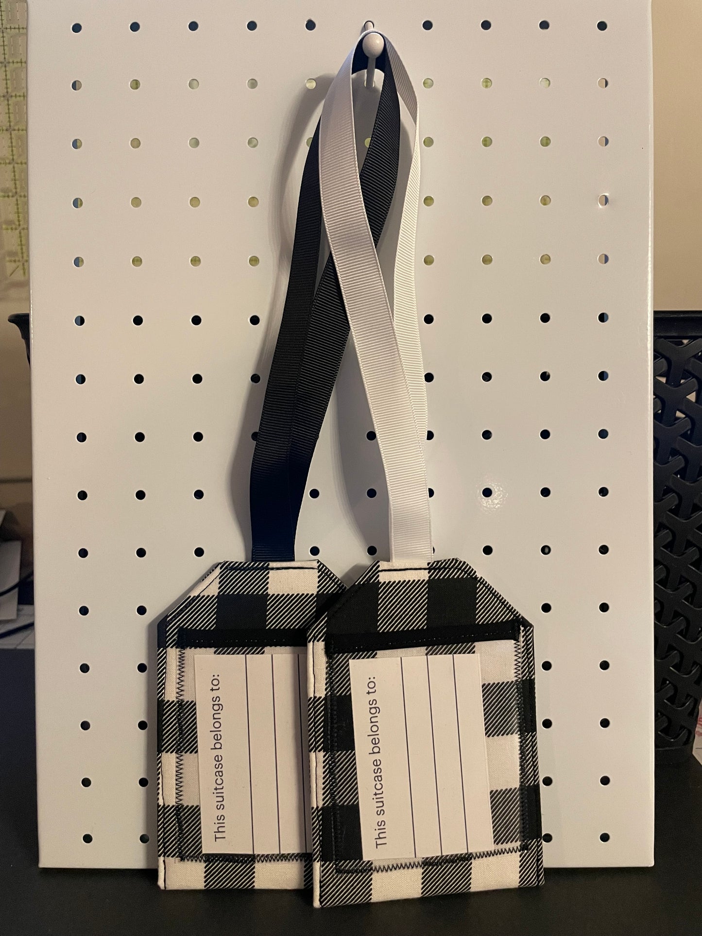 Black Buffalo Plaid Luggage Tag