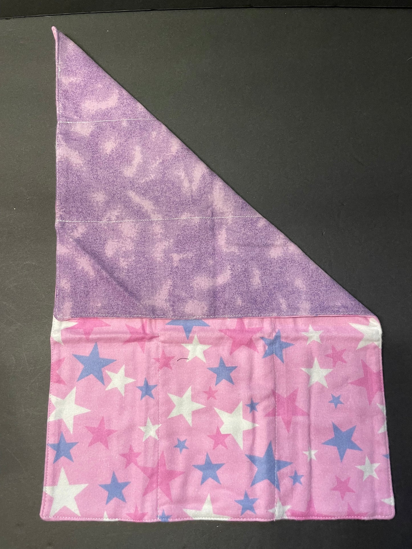 Pink and Purple Star Baby Burp Rag