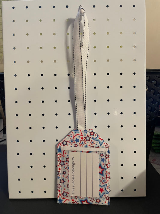 Red, White and Blue Star Luggage Tag