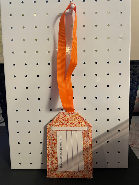 Orange Swirl Luggage Tag