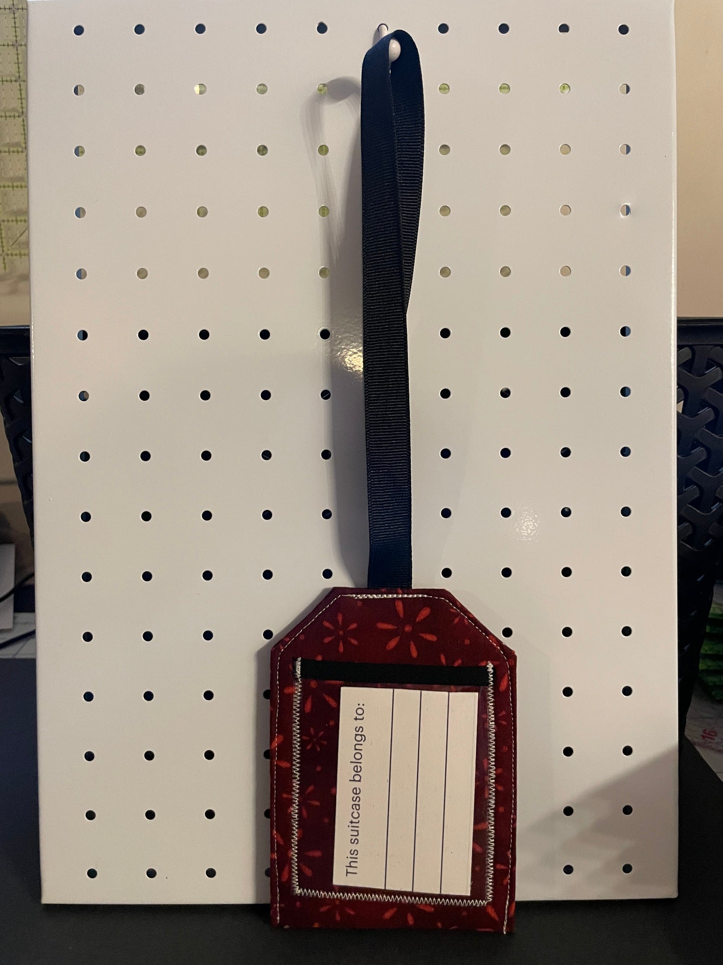 Red Flower Luggage Tag