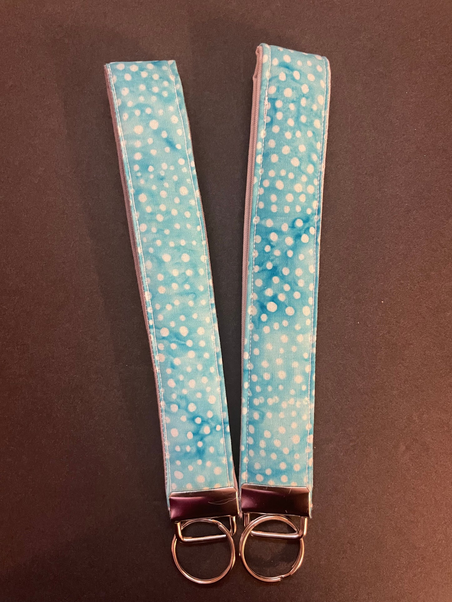 Light Blue Polka Dot Wristlet