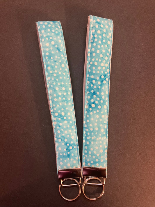 Light Blue Polka Dot Wristlet