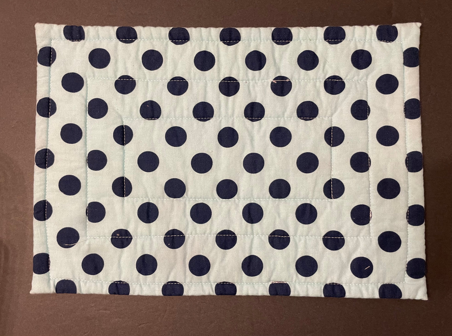 Blue Chevron and Polka Dot Casserole Trivet