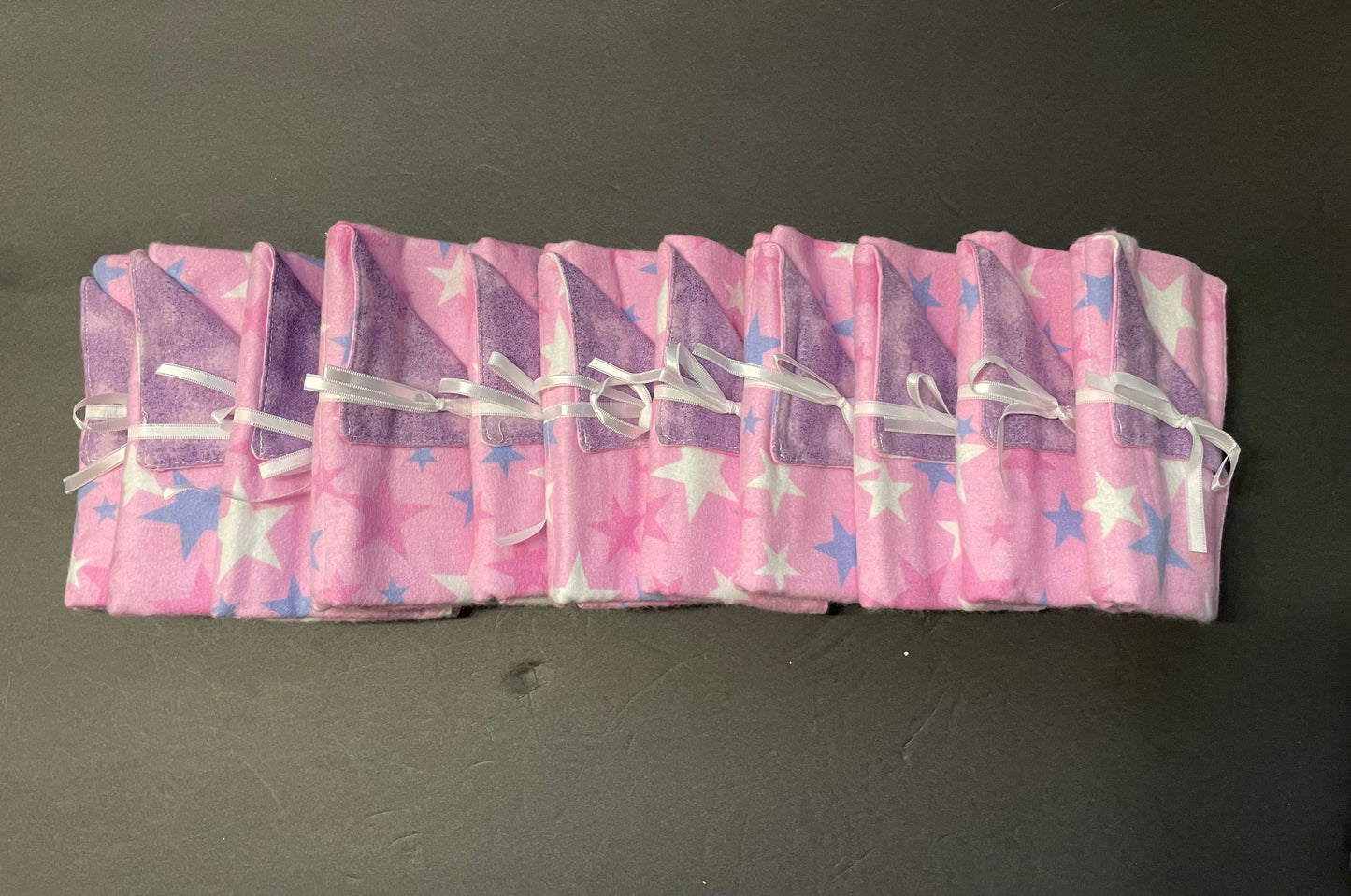 Pink and Purple Star Baby Burp Rag