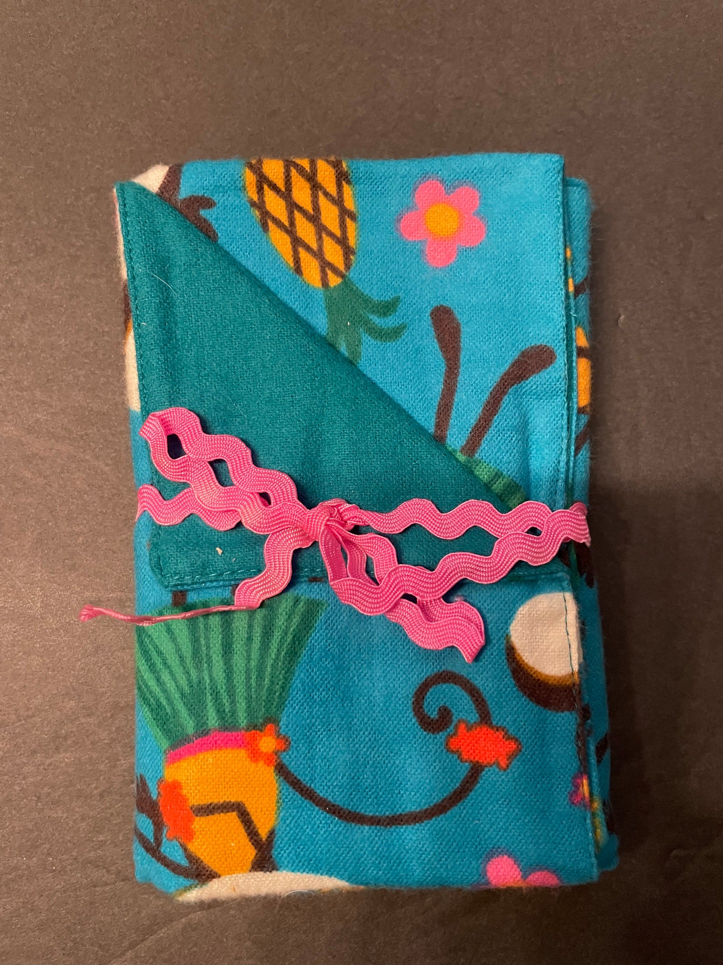 Teal Monkey Baby Burp Rag