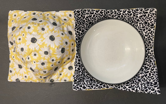Yellow Daisy with Black Bowl Cozy