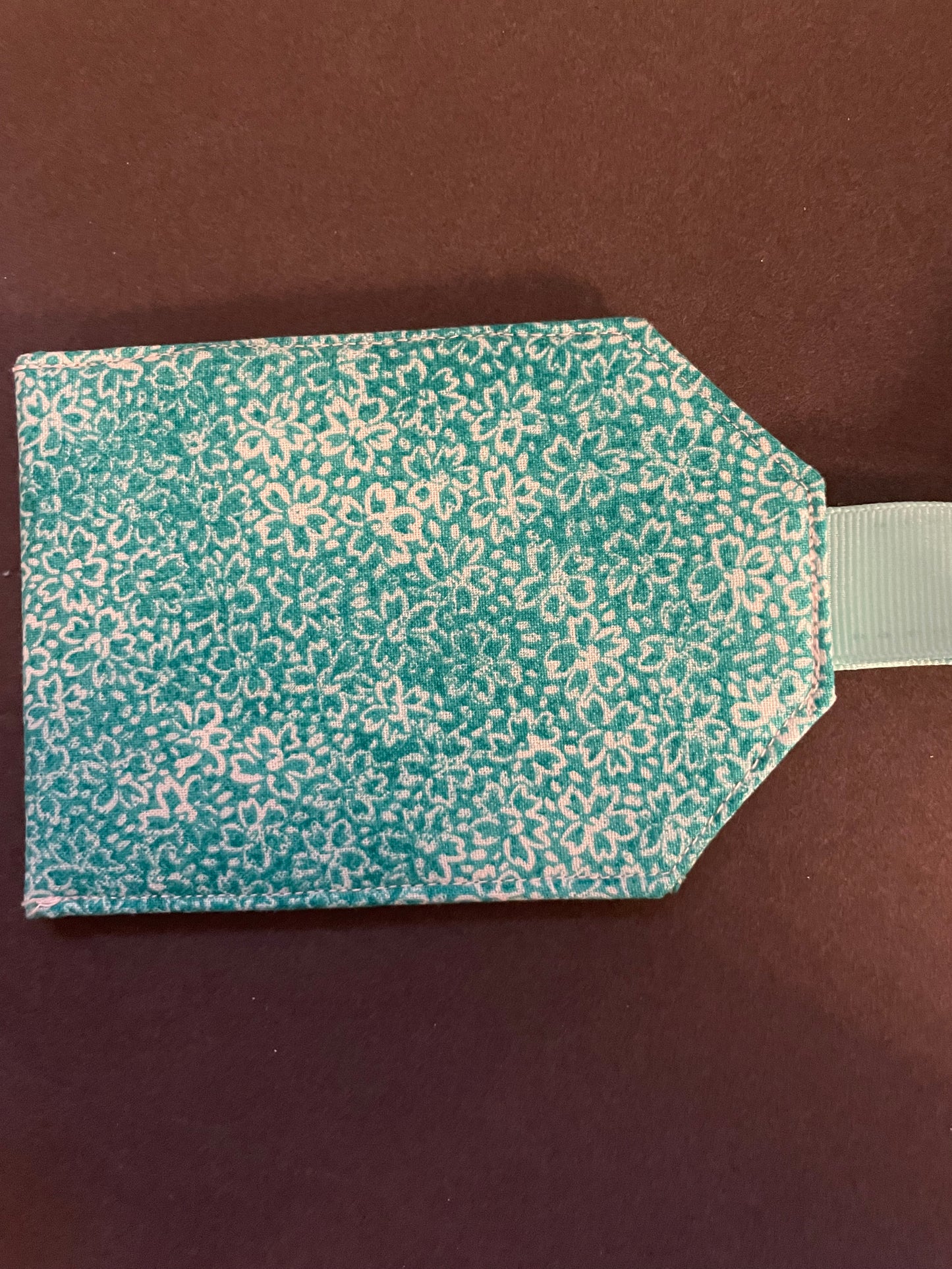 Teal Floral Luggage Tag