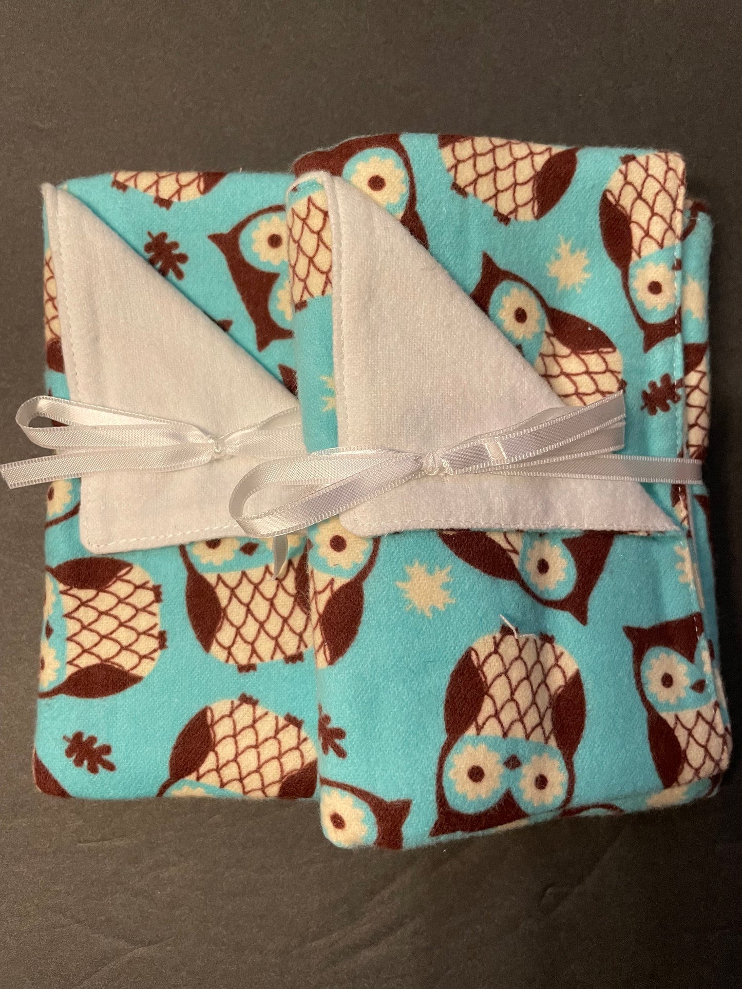 Blue Owl Baby Burp Rag