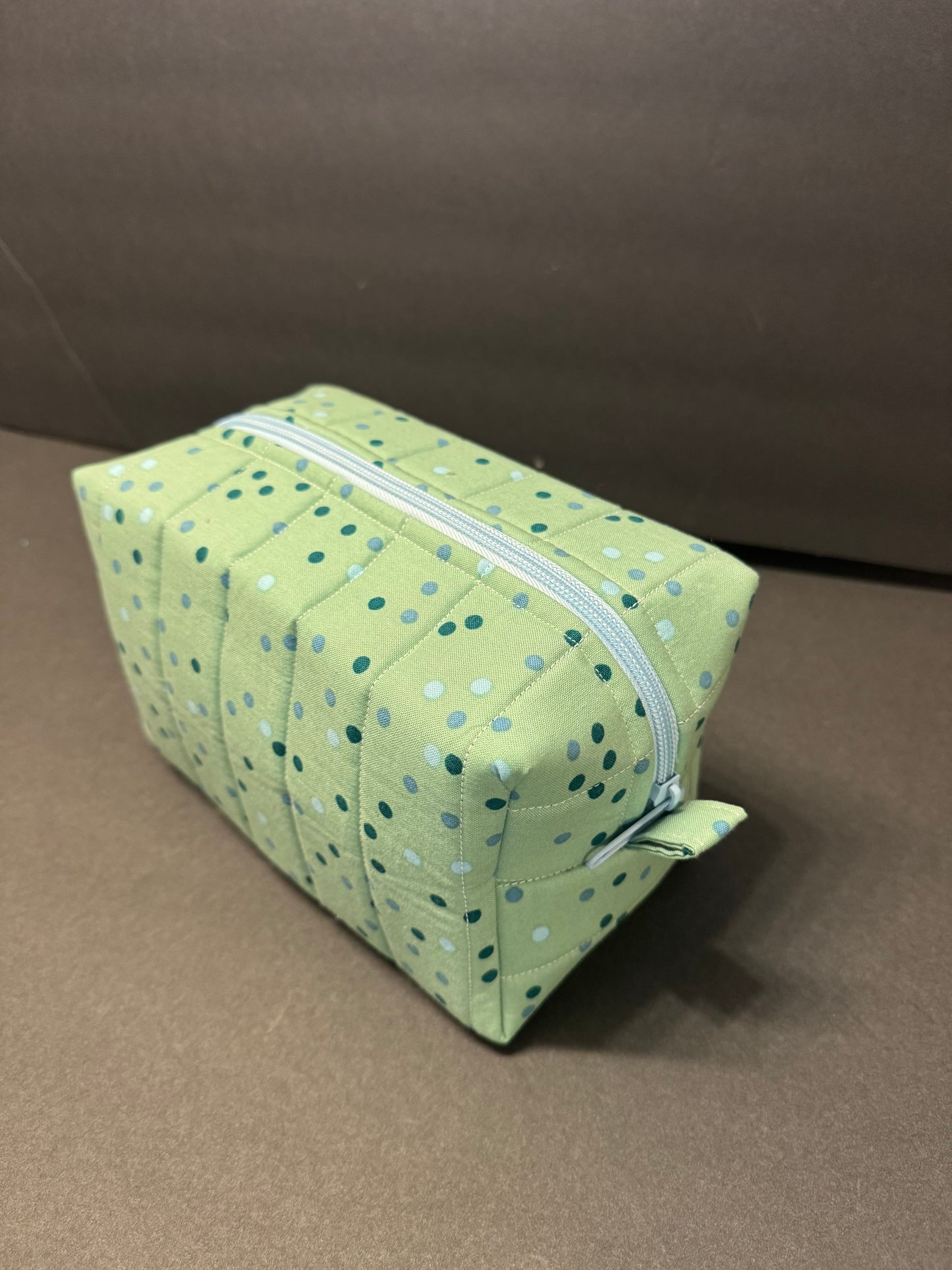 Green Polka Dot Makeup Bag