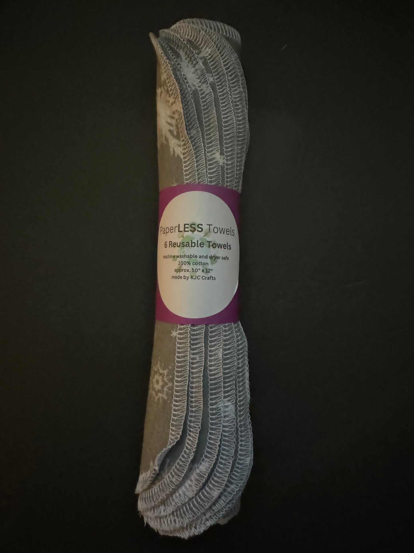 Grey Snowflake Reusable Towel