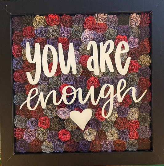 You are enough Flower Shadow Box