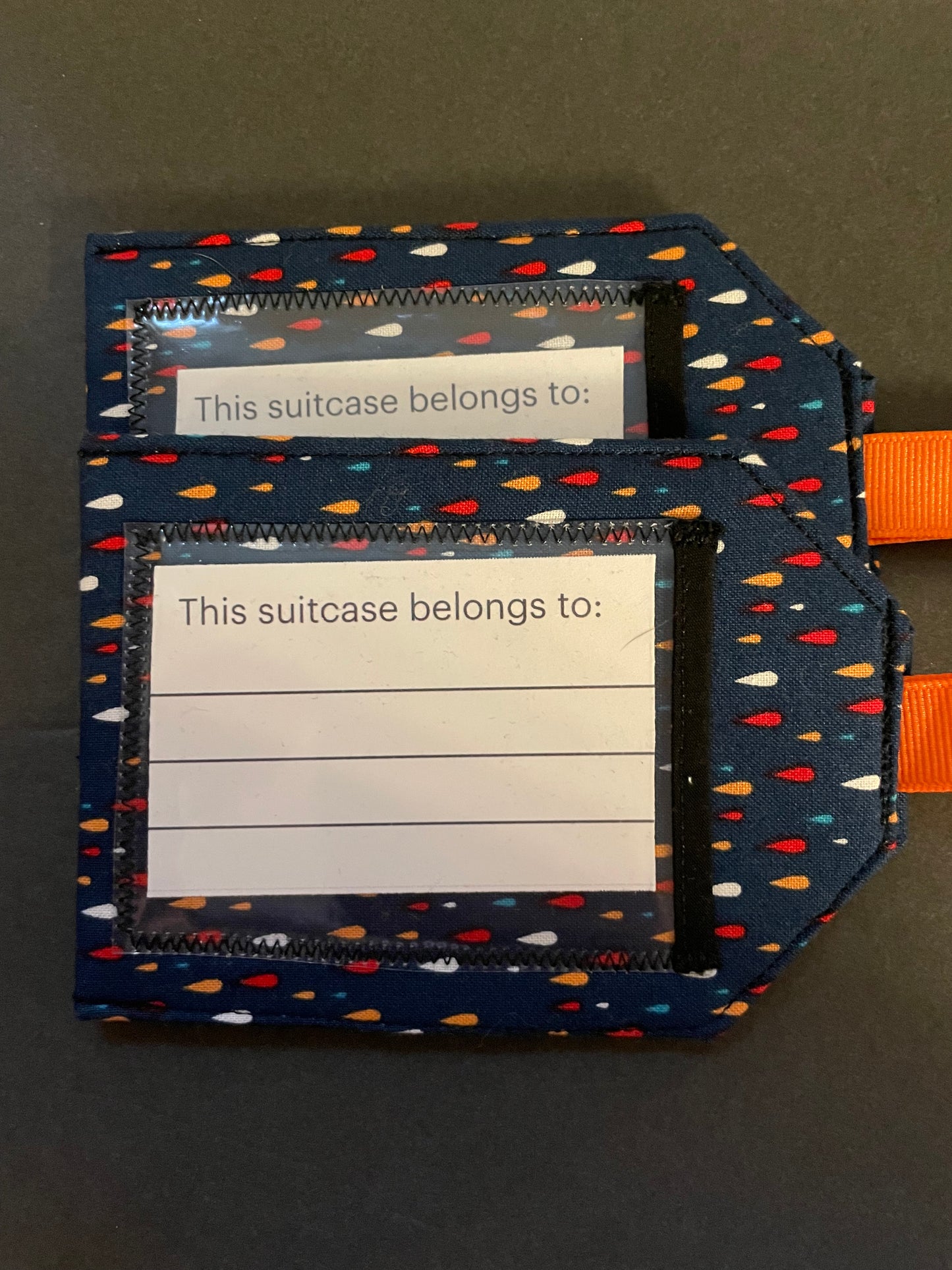Blue Raindrop Luggage Tag
