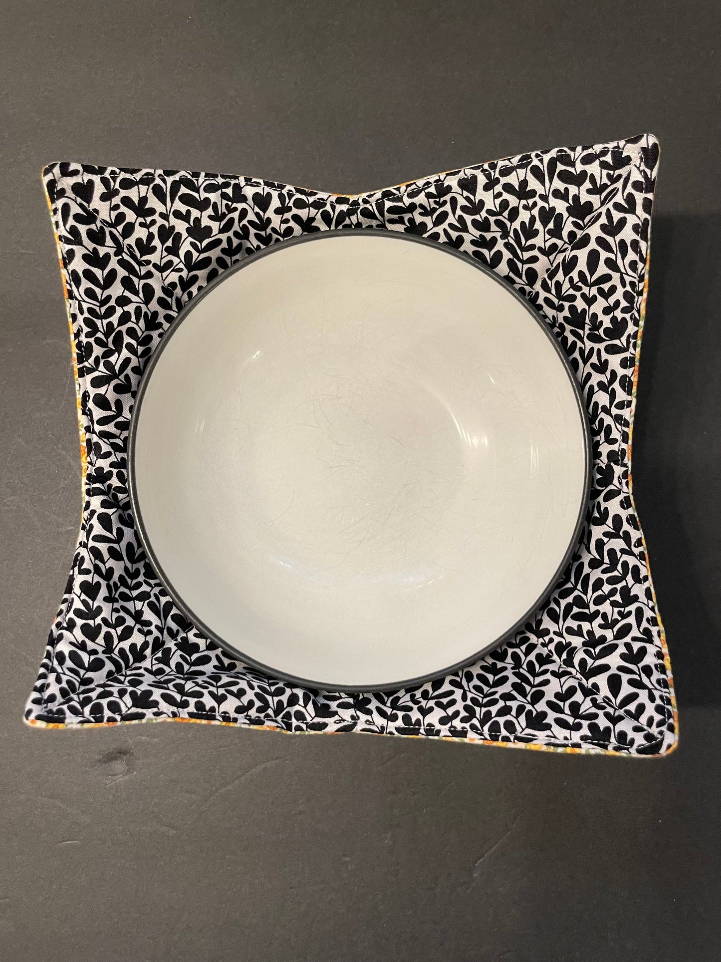 Yellow Floral with Black Bowl Cozy