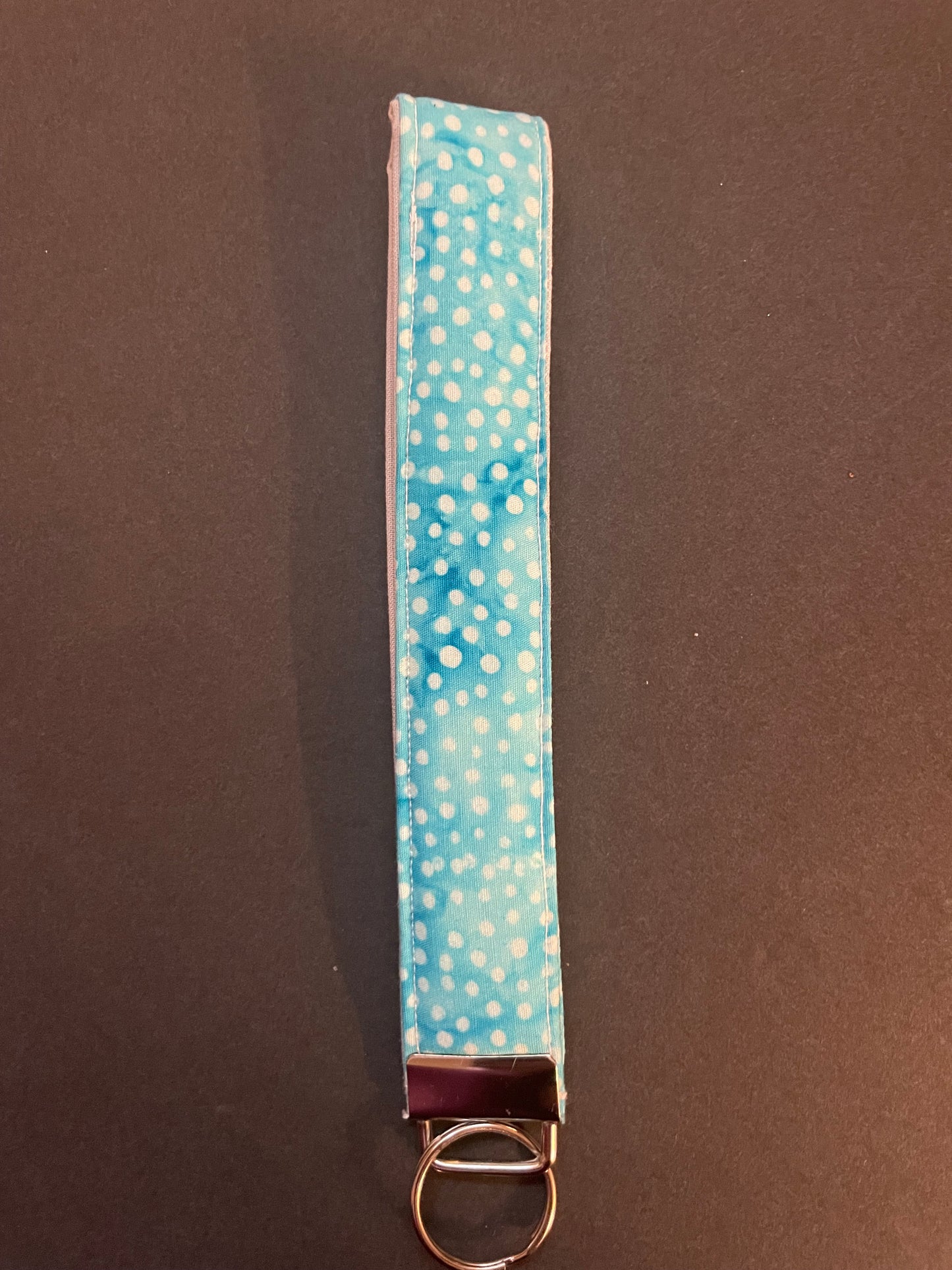 Light Blue Polka Dot Wristlet
