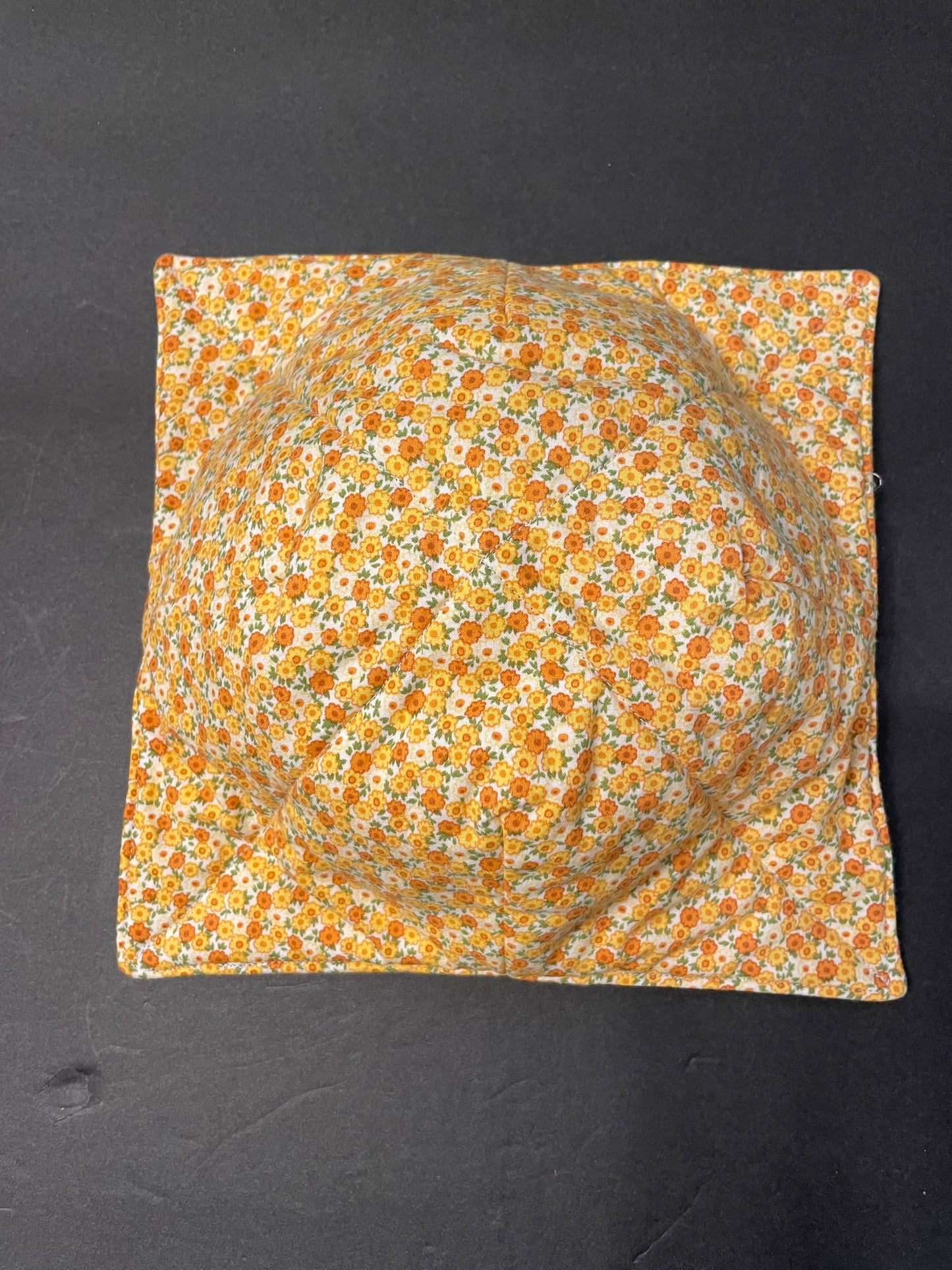 Yellow Floral with Black Bowl Cozy