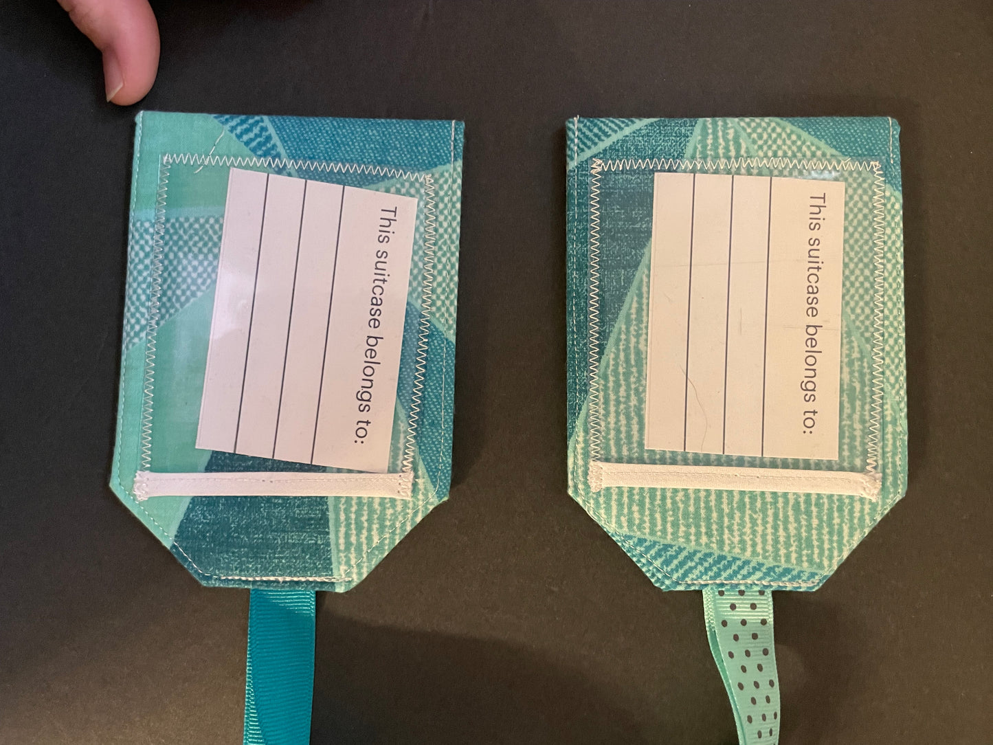 Teal Geometric Luggage Tag