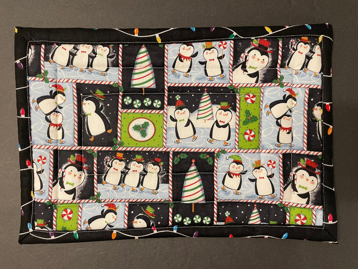 Penguin and Christmas Lights Casserole Trivet