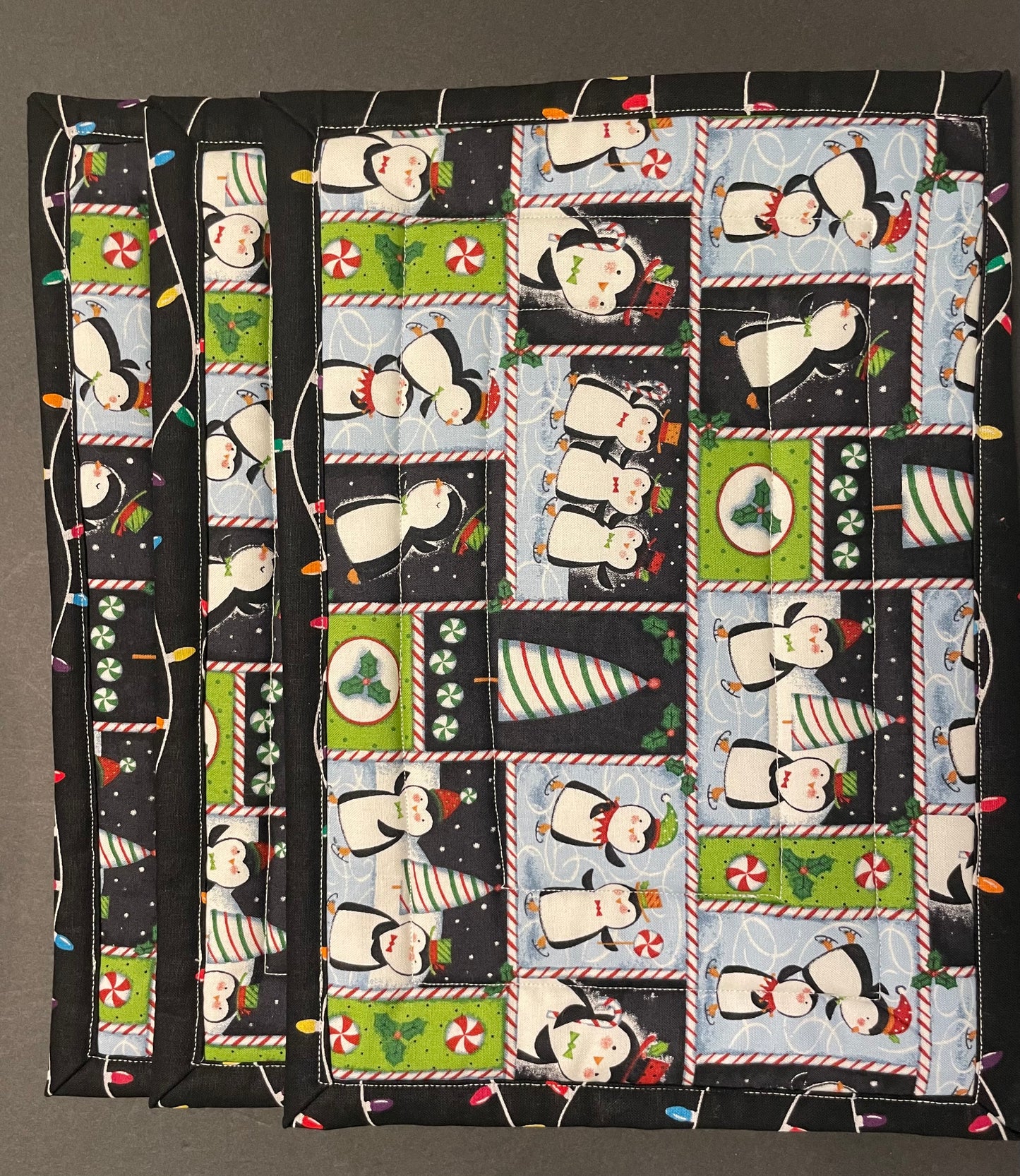 Penguin and Christmas Lights Casserole Trivet