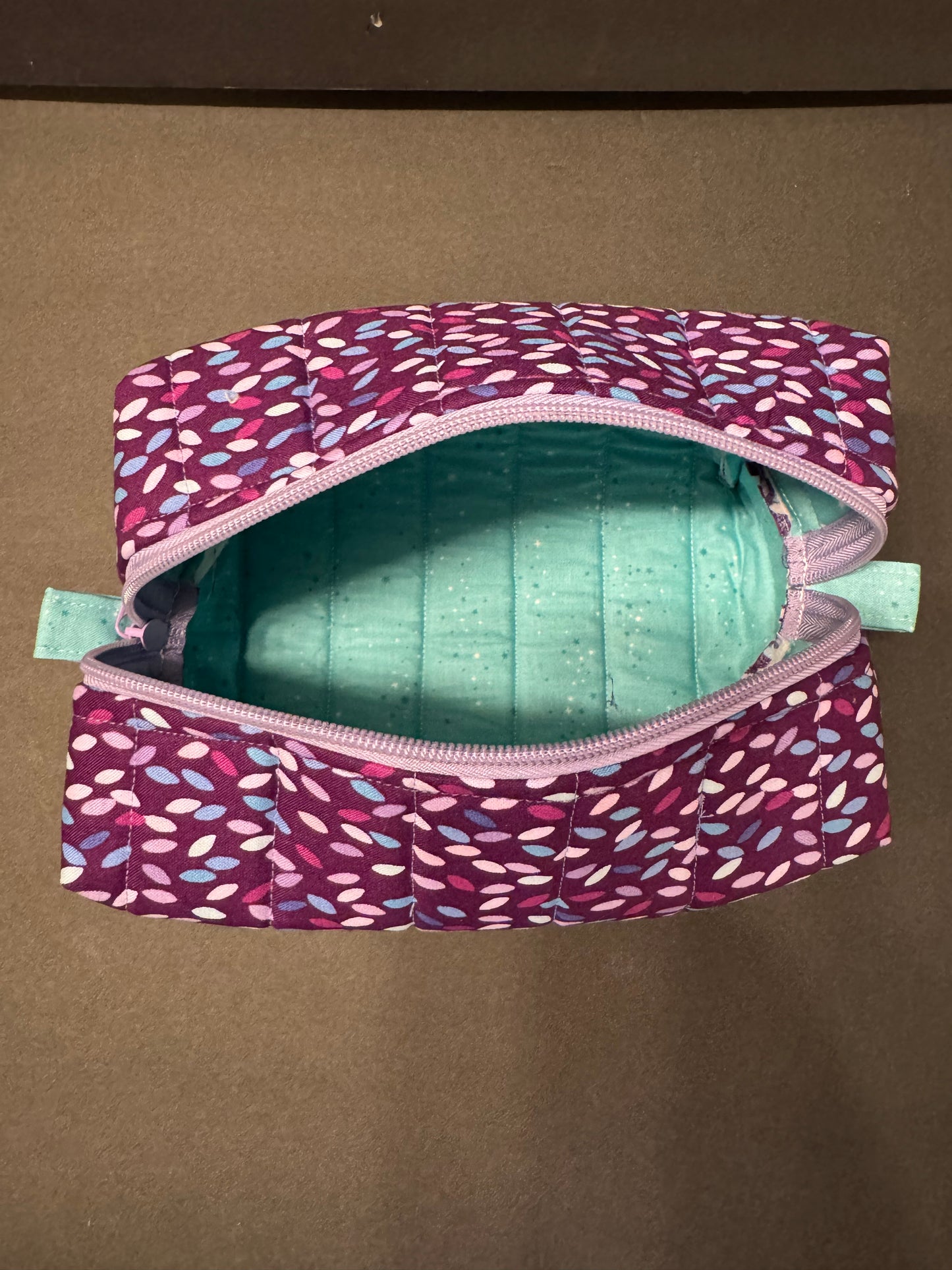 Purple Polka Dot Makeup Bag
