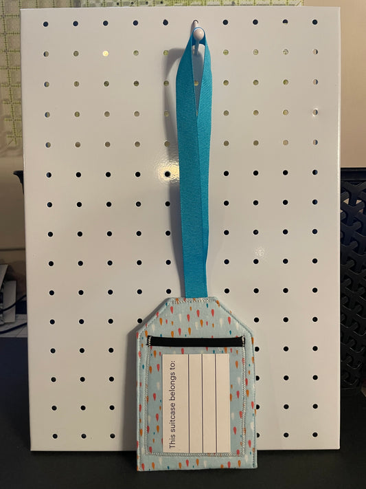 Light Blue Raindrop Luggage Tag