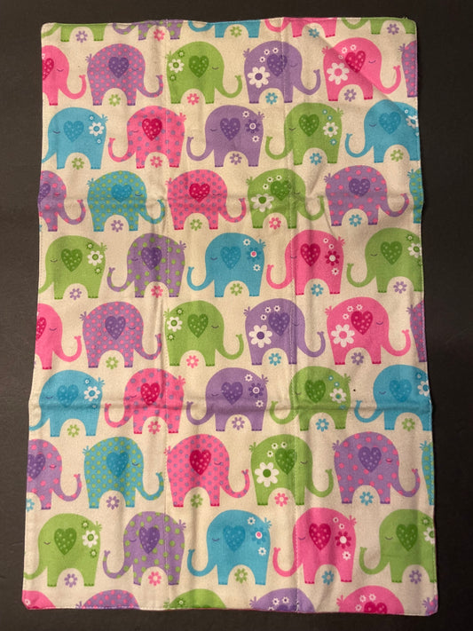 Colorful Elephant Baby Burp Rag