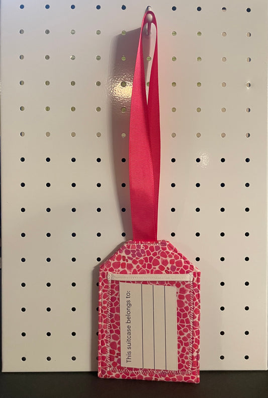 Pink Pebbled Luggage Tag