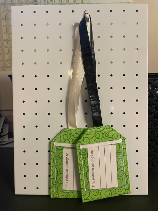Green Swirl Luggage Tag