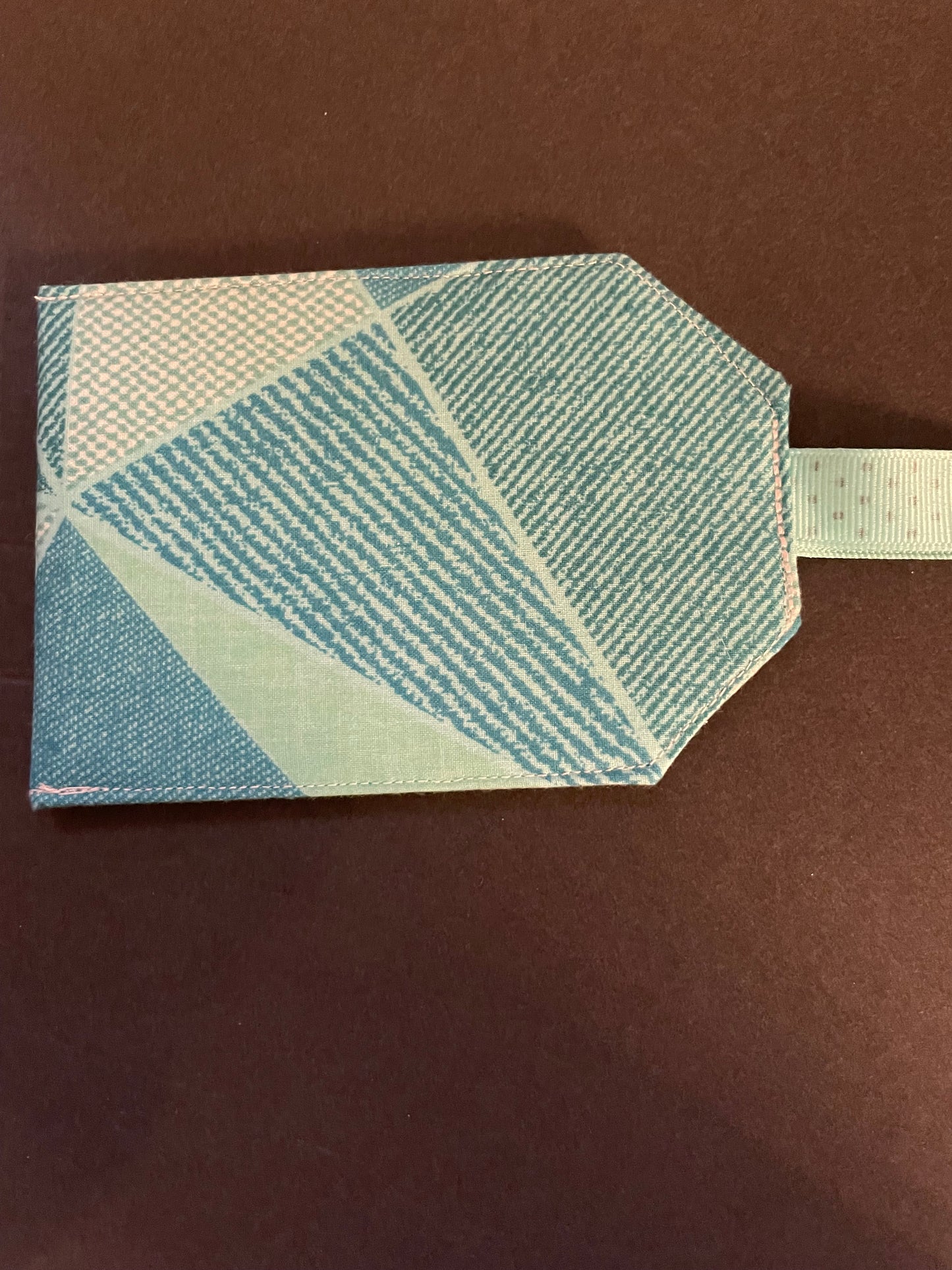 Teal Geometric Luggage Tag
