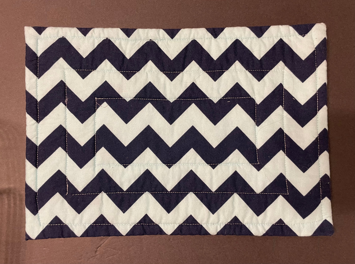 Blue Polka Dot and Chevron Casserole Trivet