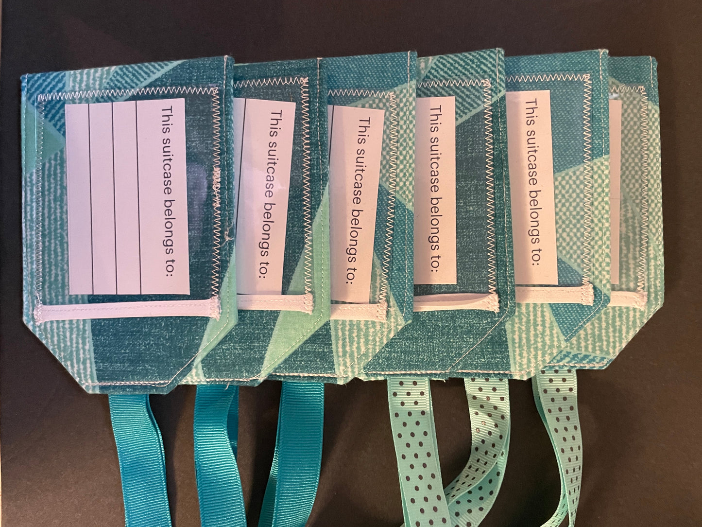 Teal Geometric Luggage Tag