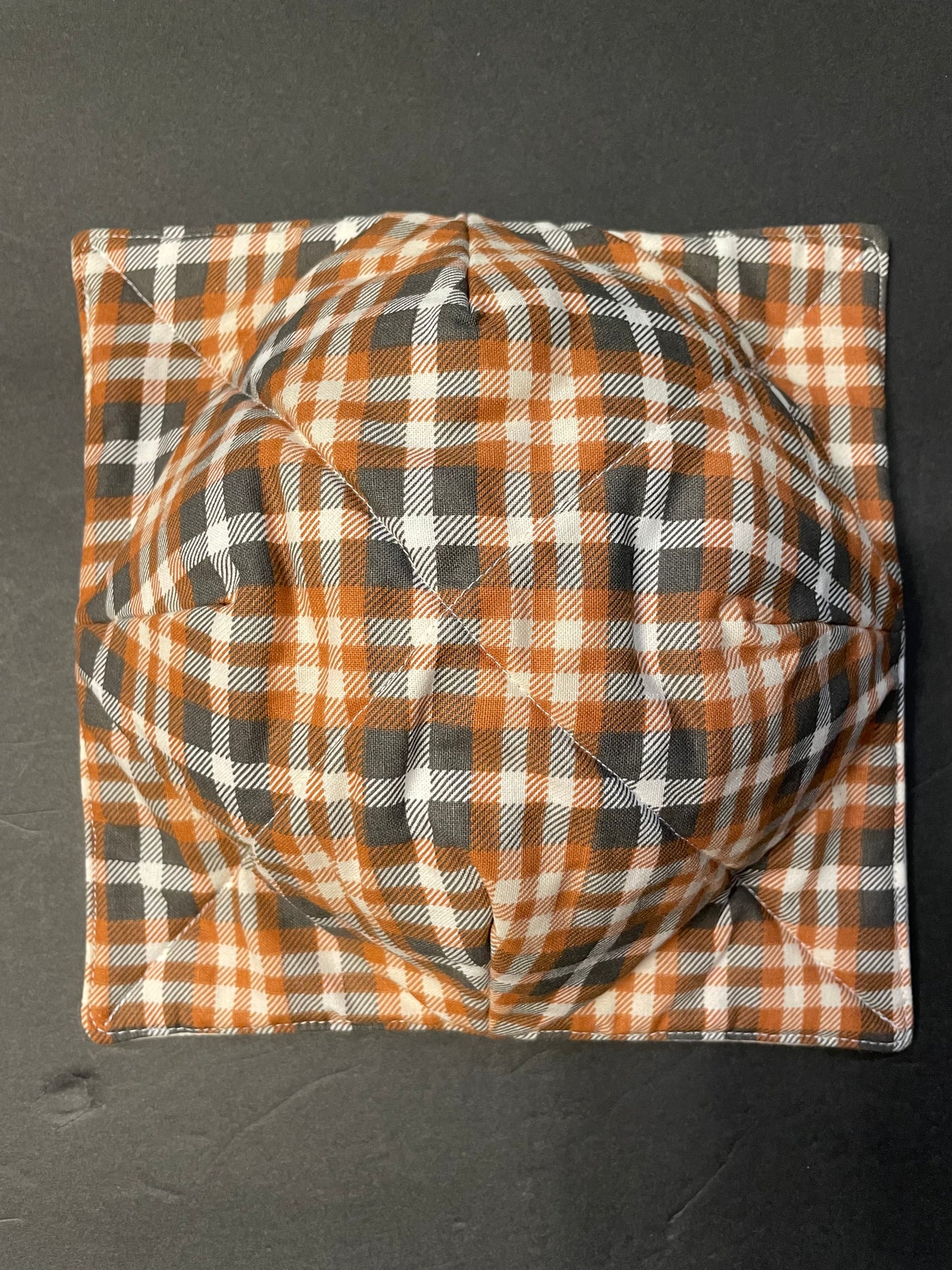 Brown and Grey Plaid Bowl Cozy