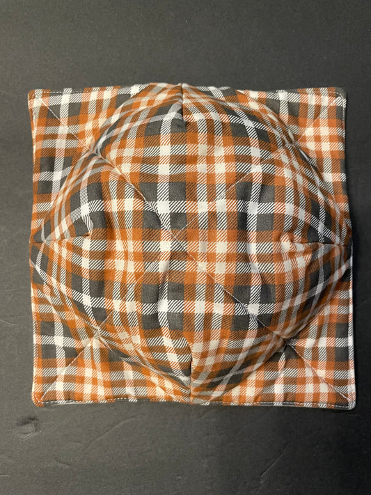 Brown and Grey Plaid Bowl Cozy