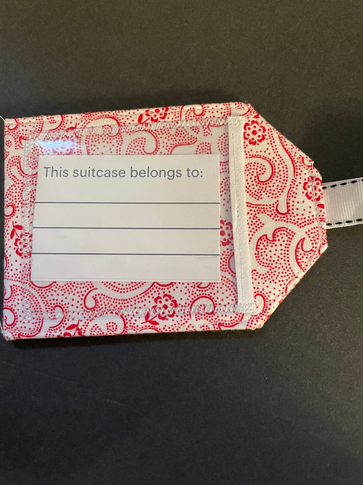 Red Swirl Luggage Tag