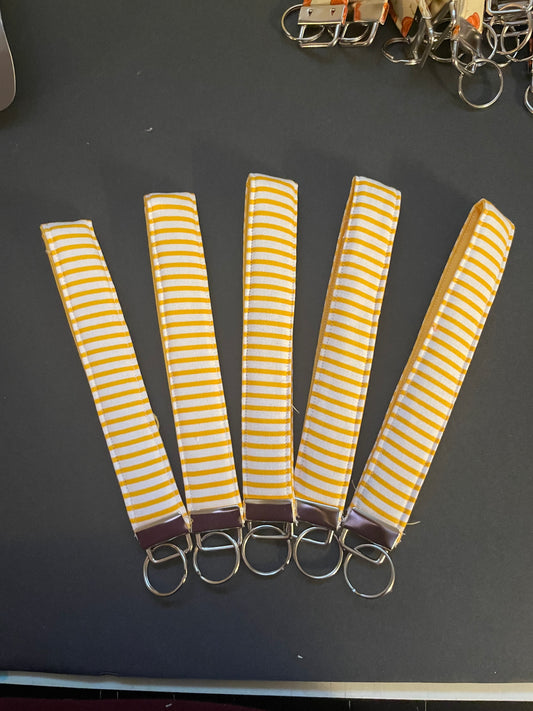 Yellow Striped Wristlet