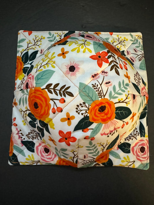 Orange Floral Bowl Cozy
