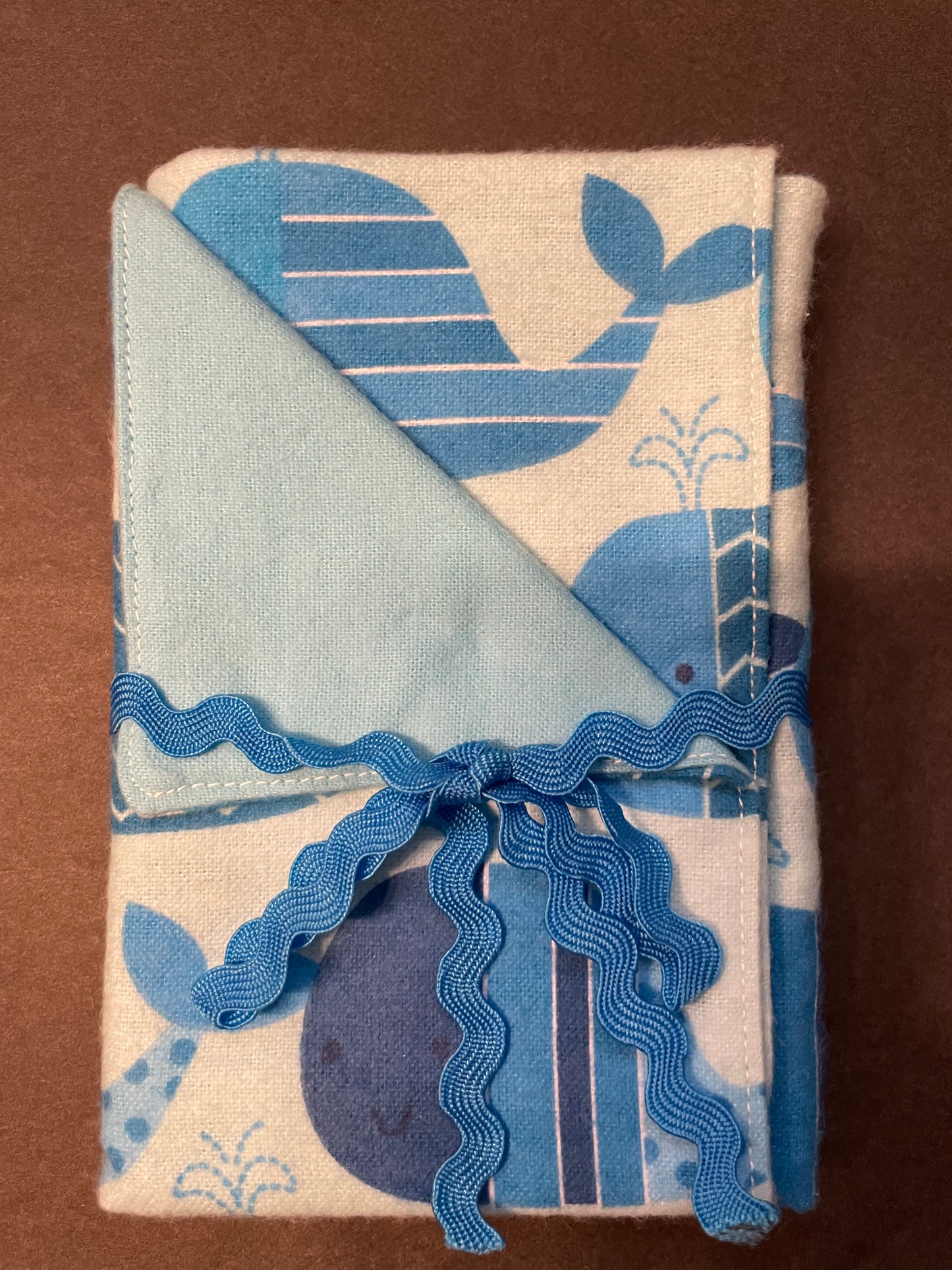 Blue Whale Baby Burp Rag