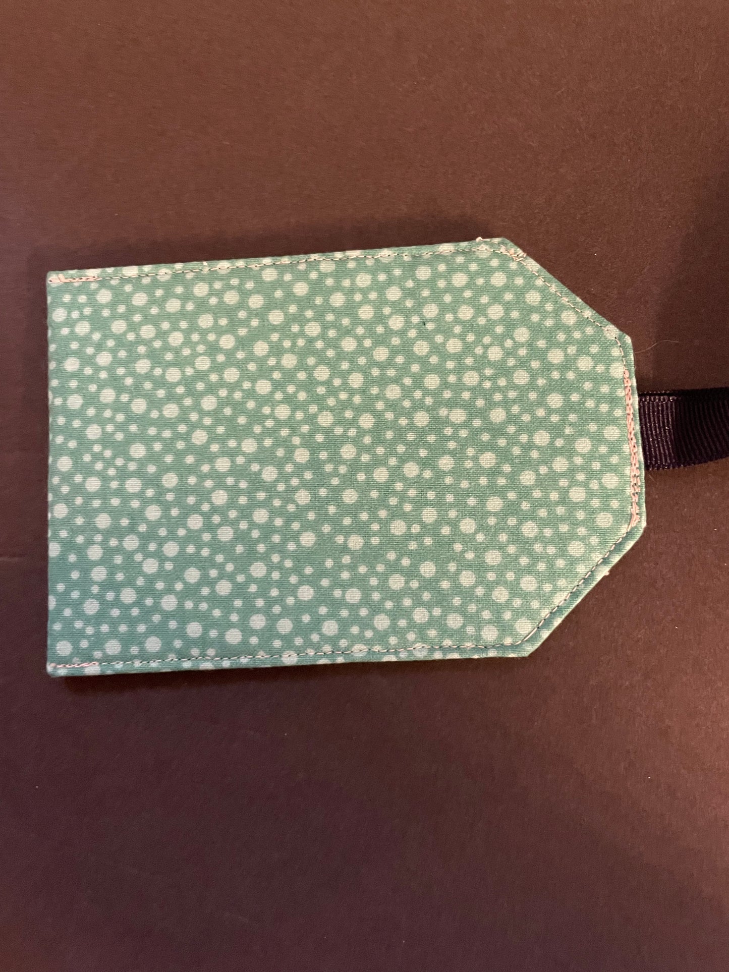 Aqua Polka Dot Luggage Tag