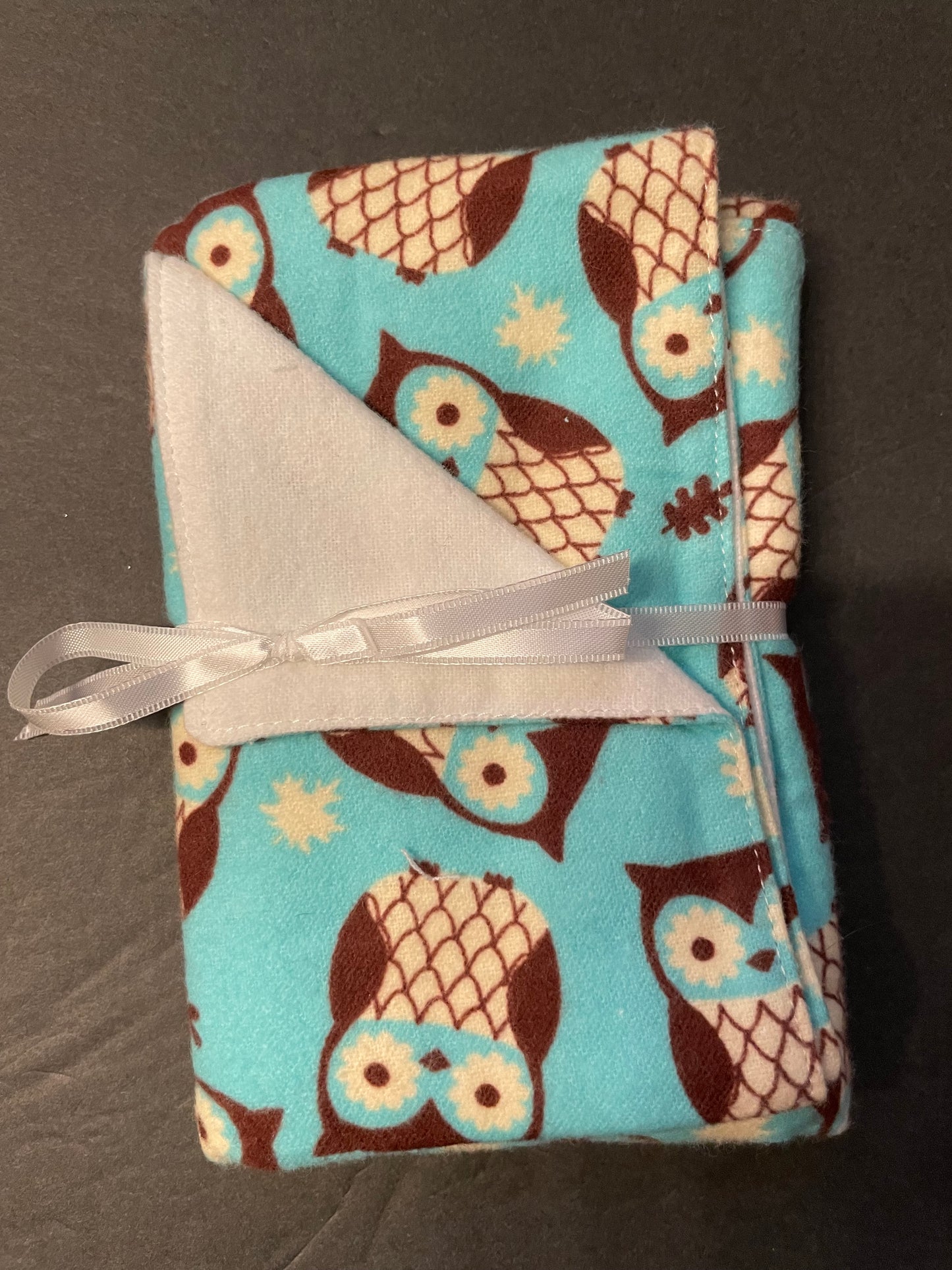 Blue Owl Baby Burp Rag