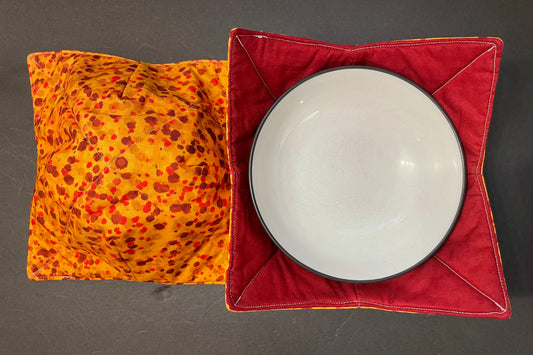 Orange and Red Splatter Bowl Cozy