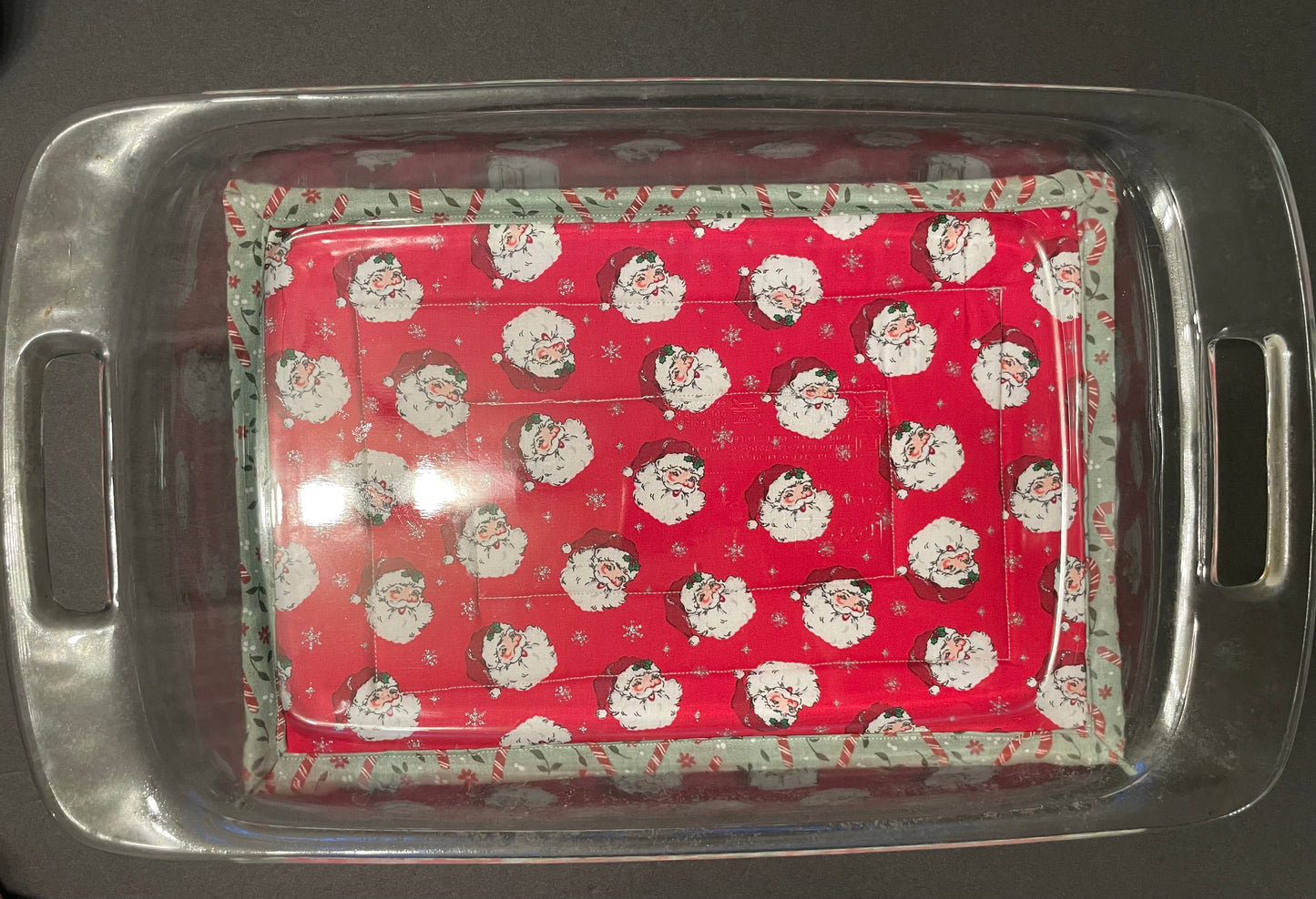Santa and Candy Cane Casserole Trivet
