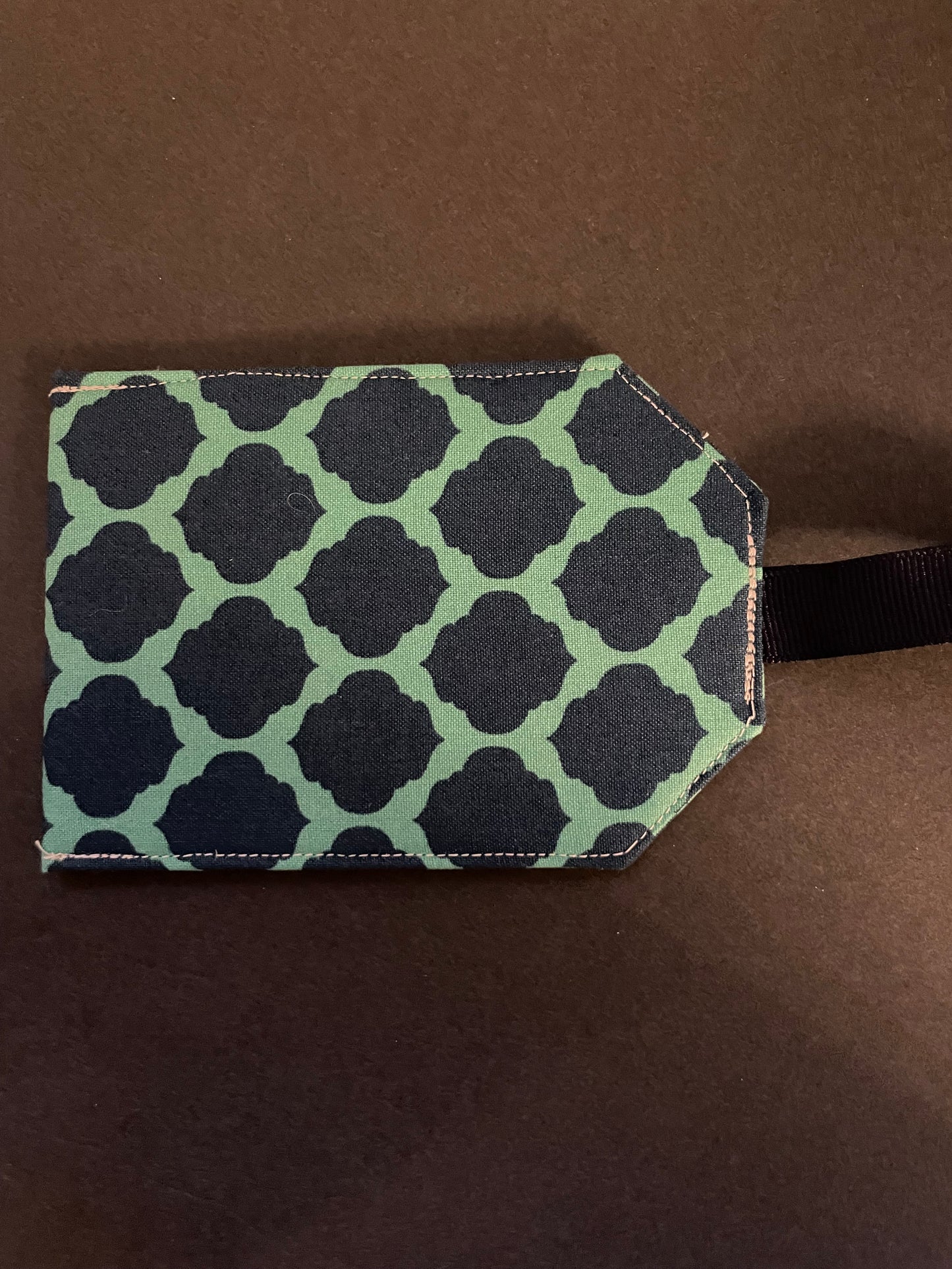 Teal and Aqua Geometric Luggage Tag